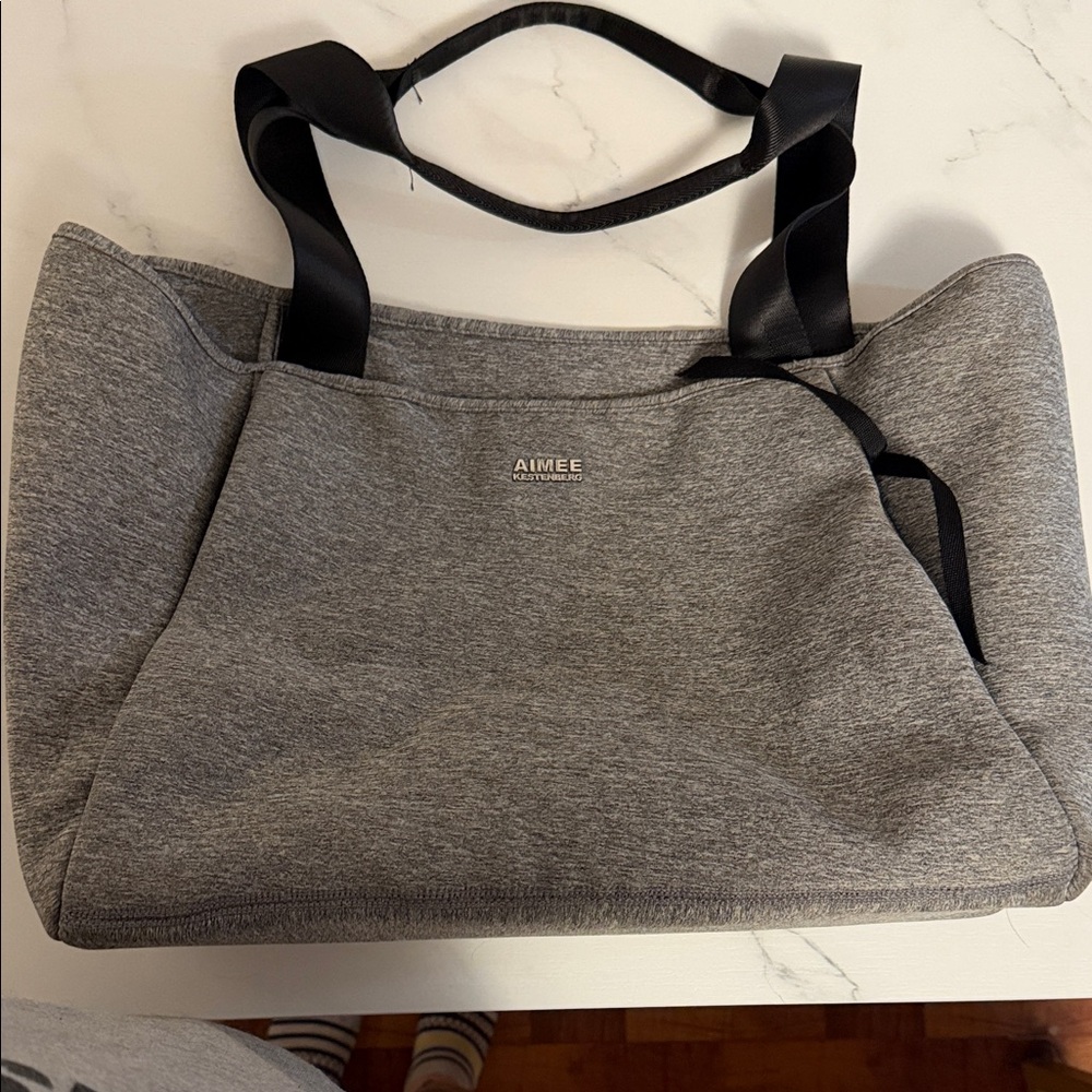 Aimee Kestenberg Gray Tote with Black Straps